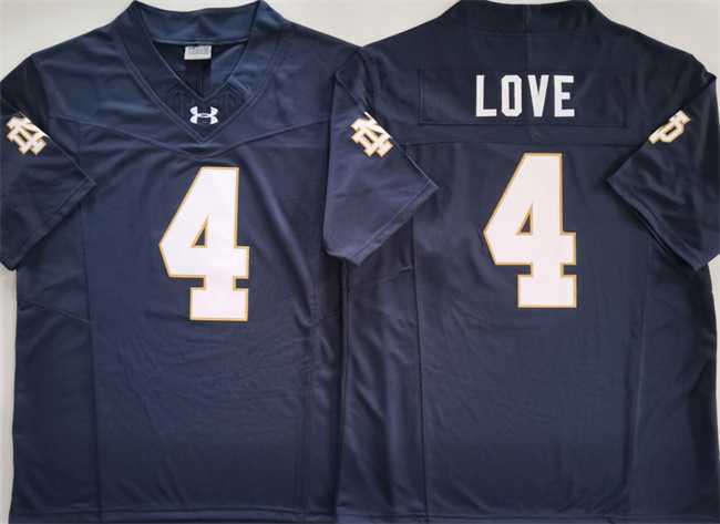 Mens Notre Dame Fighting Irish #4 Jeremiyah Love Navy 2025 F.U.S.E. Limited Stitched Jersey